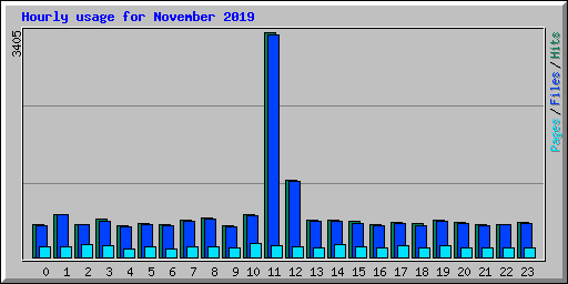 Hourly usage for November 2019