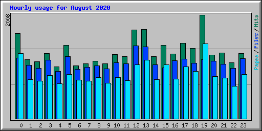 Hourly usage for August 2020